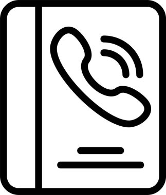 Beyaz arkaplanda Telefon Defteri simgesi, vektör illüstrasyonu 