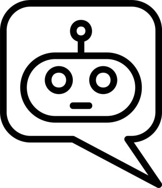 Beyaz arkaplanda Chatbot simgesi, vektör illüstrasyonu 