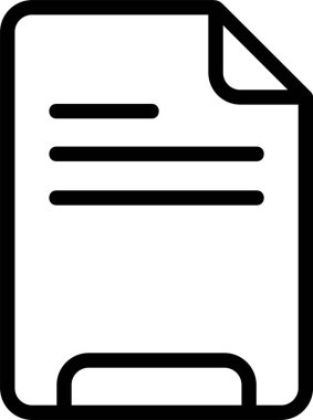 Beyaz arkaplan üzerindeki belge simgesi, vektör illüstrasyonu 