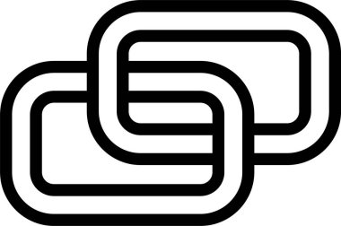 Beyaz arkaplanda bağlantı simgesi, vektör illüstrasyonu 