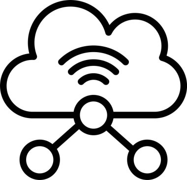 Beyaz arkaplanda sanal ağ simgesi, vektör illüstrasyonu 