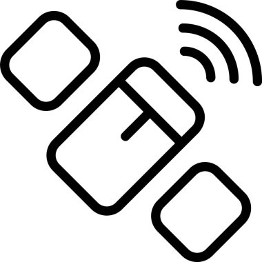 Beyaz arkaplanda uydu simgesi, vektör illüstrasyonu 