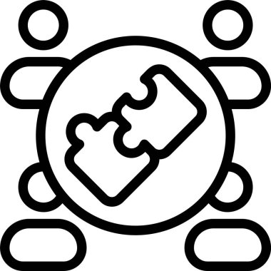 Beyaz arkaplan, vektör illüstrasyonunda Çalışanların İşbirliği simgesi 