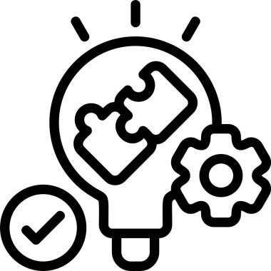 Beyaz arkaplan, vektör illüstrasyonunda problem çözme simgesi 