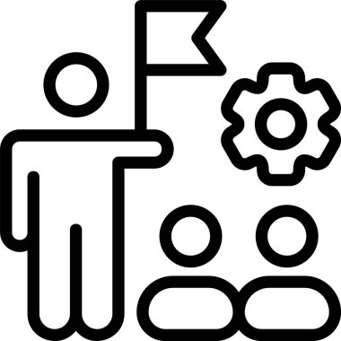 Beyaz arkaplan ve vektör illüstrasyonunda takım çalışması simgesindeki liderlik 