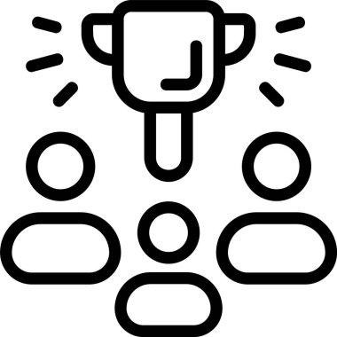 Beyaz arkaplan, vektör illüstrasyonunda Takım Başarı simgesi 