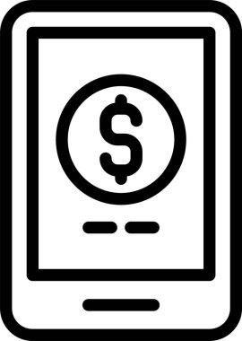 Beyaz arkaplanda mobil ödeme simgesi, vektör illüstrasyonu 