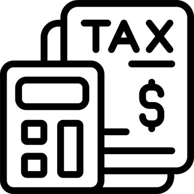 Beyaz arkaplan üzerindeki Vergi Hesaplama simgesi, vektör illüstrasyonu 