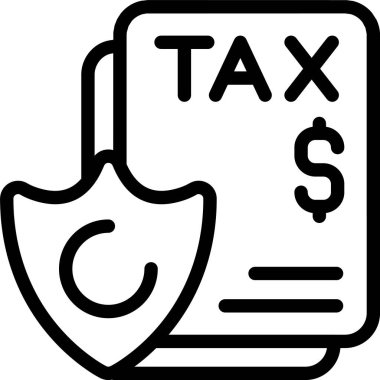 Beyaz arkaplanda Vergi Tahliye simgesi, vektör illüstrasyonu 