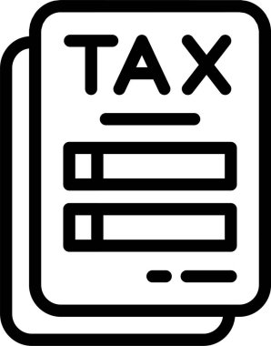 Beyaz arkaplanda Vergi Faturası simgesi, vektör illüstrasyonu 