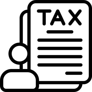 Beyaz arkaplan üzerindeki Vergi Danışmanlık simgesi, vektör illüstrasyonu 