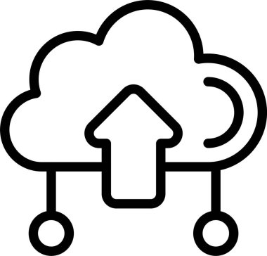 Beyaz arkaplanda Bulut Depolama simgesi, vektör illüstrasyonu 