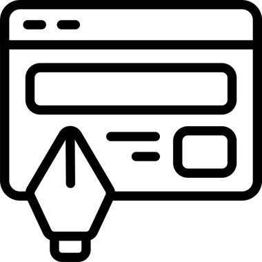 Beyaz arkaplanda web sitesi tasarım simgesi, vektör illüstrasyonu 