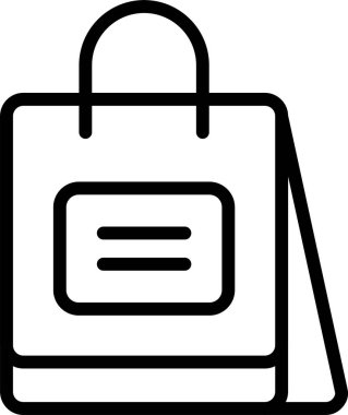 Beyaz arkaplanda alışveriş poşeti simgesi, vektör illüstrasyonu 