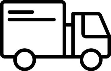 Beyaz arkaplanda kamyon simgesi, vektör illüstrasyonuName 