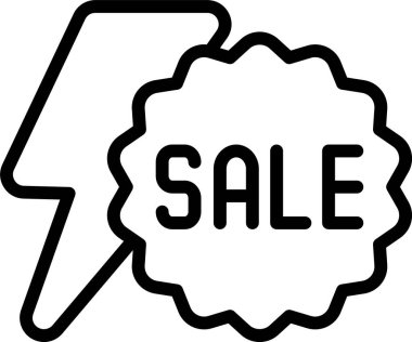 Beyaz arkaplanda flaş satış simgesi, vektör illüstrasyonu 