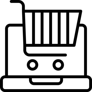 Beyaz arkaplanda alışveriş arabası simgesi, vektör illüstrasyonu 