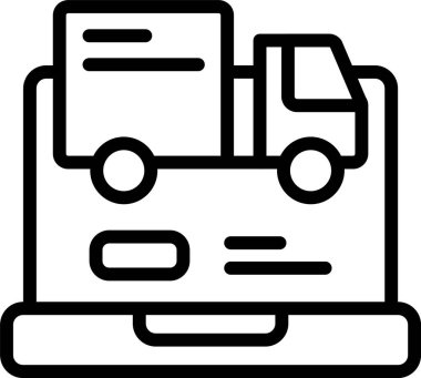 Beyaz arkaplanda kamyon simgesi, vektör illüstrasyonuName 