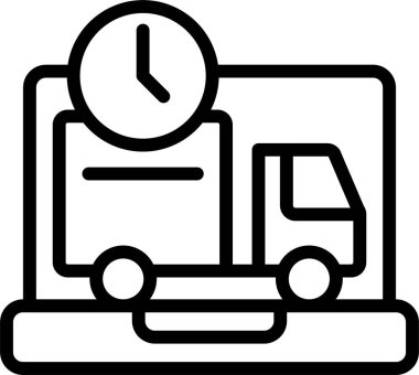 Beyaz arkaplanda Hızlı Teslim simgesi, vektör illüstrasyonu 