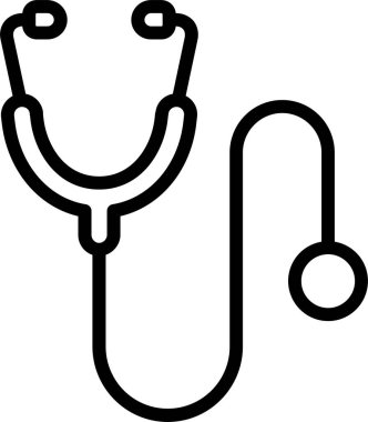 Beyaz arkaplanda steteskop simgesi, vektör illüstrasyonu 