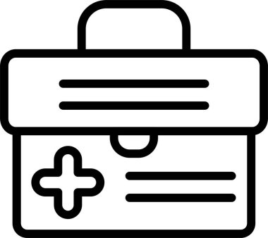 Beyaz arkaplanda Doktor Torba simgesi, vektör illüstrasyonu 