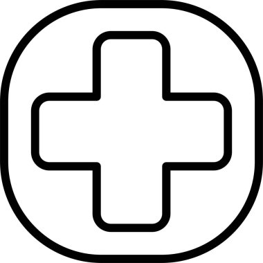 Beyaz arkaplanda tıbbi haç simgesi, vektör illüstrasyonu 