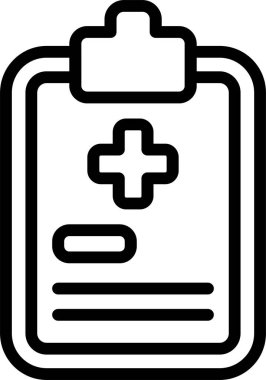 Beyaz arkaplanda tıbbi pano simgesi, vektör illüstrasyonu 