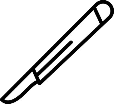 Beyaz arkaplanda Cerrahi Neşter simgesi, vektör illüstrasyonu 