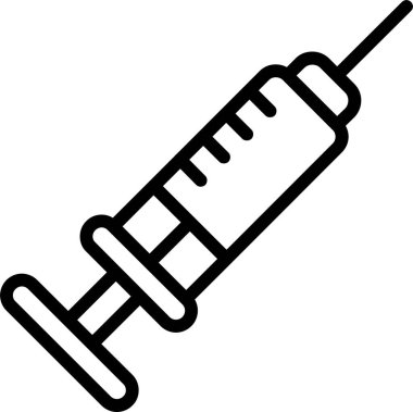 Beyaz arkaplanda aşı şırıngası simgesi, vektör illüstrasyonu 