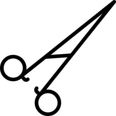 Beyaz arkaplanda cerrahi makas simgesi, vektör illüstrasyonu 