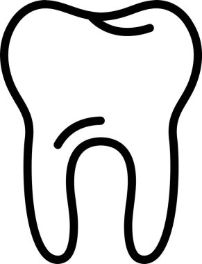 Beyaz arkaplanda diş simgesi, vektör illüstrasyonu 