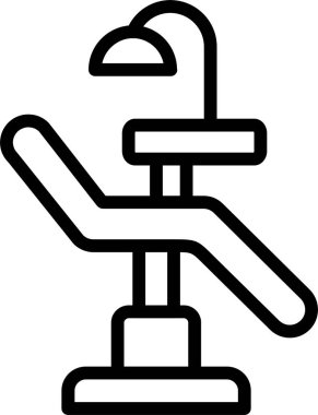 Beyaz arkaplanda Dişçi Sandalyesi simgesi, vektör illüstrasyonu 