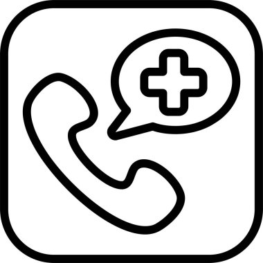 Beyaz arkaplanda acil çağrı düğmesi simgesi, vektör illüstrasyonu 