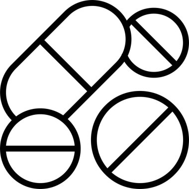 Beyaz arkaplanda İlaç simgesi, vektör illüstrasyonu 