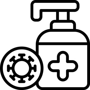 Beyaz arkaplanda antiseptik simge, vektör illüstrasyonu 