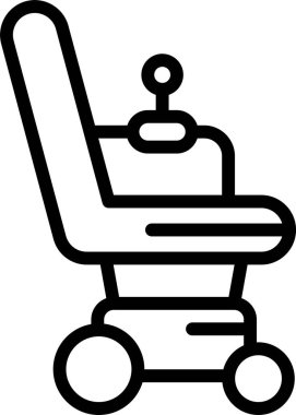 Beyaz arkaplanda otomatik tekerlekli sandalye simgesi, vektör illüstrasyonu 