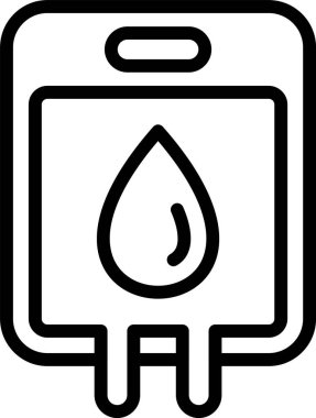 Beyaz arkaplanda Kan Torbası simgesi, vektör illüstrasyonu 