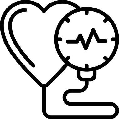 Beyaz arkaplanda kan basıncı göstergesi simgesi, vektör illüstrasyonu 