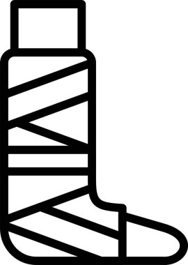 Beyaz arkaplanda kırık bacak simgesi, vektör illüstrasyonu 