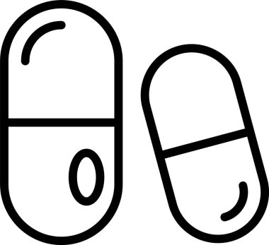 Beyaz arkaplan üzerindeki kapsüller simgesi, vektör illüstrasyonu 