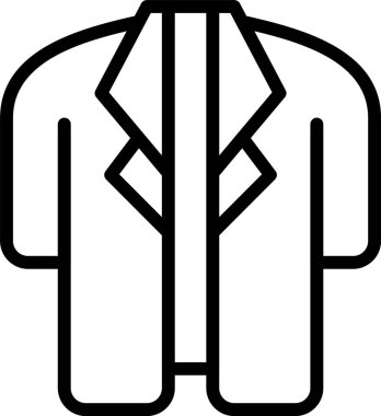 Beyaz arkaplanda Doktor Paltosu simgesi, vektör illüstrasyonu 