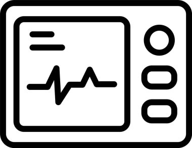 Beyaz arkaplanda elektrokardiyogram simgesi, vektör illüstrasyonu 