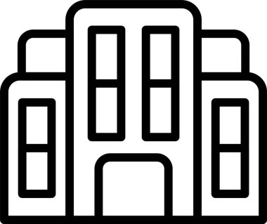 Beyaz arkaplanda hastane simgesi, vektör illüstrasyonu 