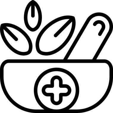Beyaz arkaplanda bitkisel tedavi simgesi, vektör illüstrasyonu 