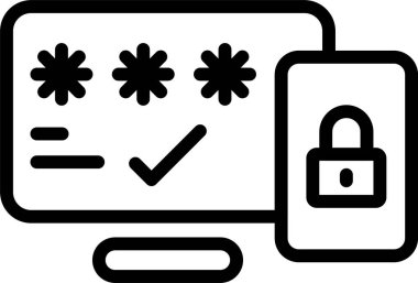 Beyaz arkaplanda iki Faktör yetkilendirme simgesi, vektör illüstrasyonu 