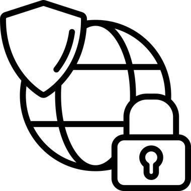 Beyaz arkaplanda Ağ simgesini koru, vektör illüstrasyonuName 