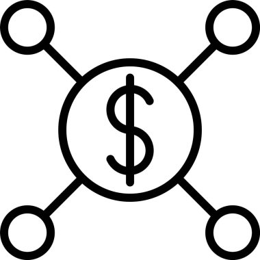 Beyaz arkaplanda İş Sikkesi simgesi, vektör illüstrasyonu 