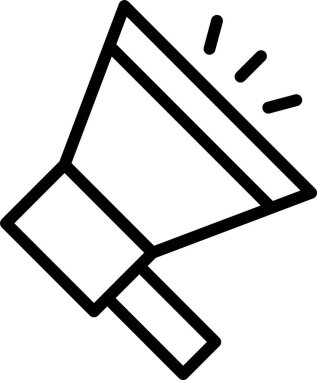 Beyaz arkaplanda duyuru simgesi, vektör illüstrasyonu 