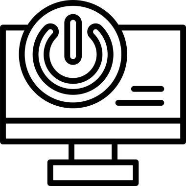 Beyaz arkaplandaki Aygıt Gücü simgesi, vektör illüstrasyonu 