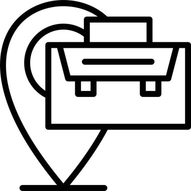 Beyaz arkaplanda iş GPS simgesi, vektör illüstrasyonu 